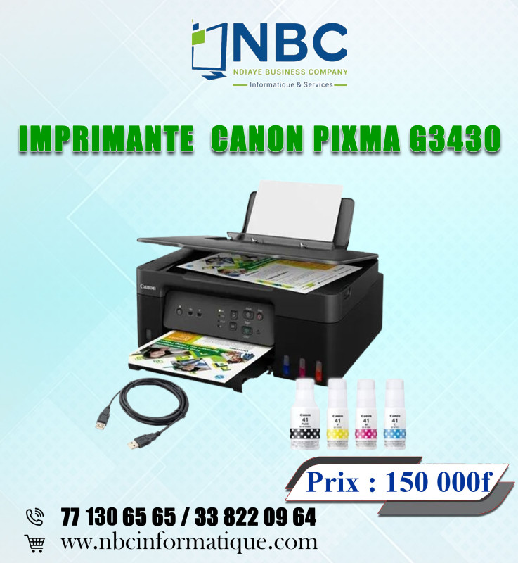 IMPIRMANTE CANON PIXMA G3430 COULEUR WIFI